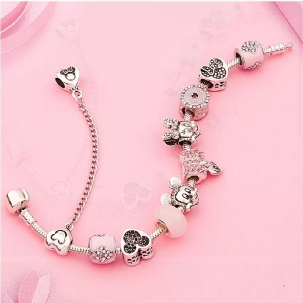Disney Pink and Silver Charm Bracelet - Picture 2 of 4